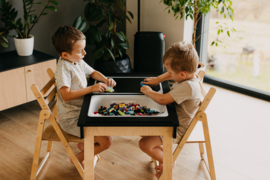 Inklapbare sensorische tafel met 2 bakken - zwart