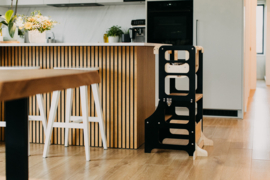Modulair leertoren met kinderstoel - zwart