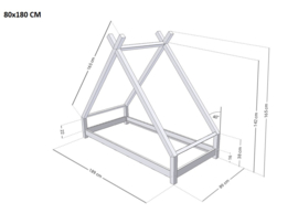 Tipi bed Tahuka in verschillende maten