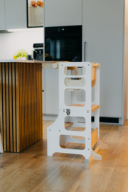 Modulair leertoren met kinderstoel - wit