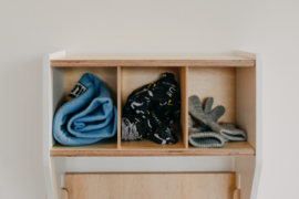 Kindervestiaire met opbergruimte - Wit