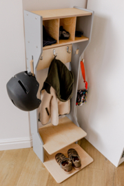 Kindervestiaire met opbergruimte - Grijs