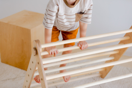 Pikler Driehoek Montessori Klimrek met Glijbaan - Naturel