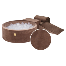 Corduroy Foam speelblokken met ballenbak en 200 ballen - Bruin