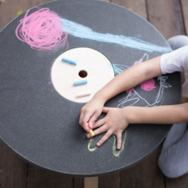 PlanToys - design ronde (krijt)tafel met opbergvak