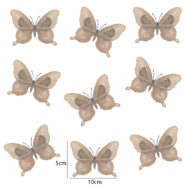Vlinder muurstickers beige