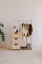 Montessori kledingkast met lades en rechthoekige grepen - Wit