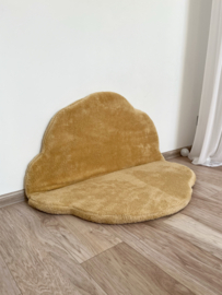 Zachte teddy speelmat in vorm van een wolkje - oker