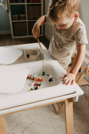 Inklapbare sensorische tafel met 2 bakken - wit