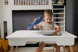 Inklapbare sensorische tafel met 2 bakken - wit