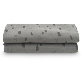 Jollein - Hydrofiel multidoek large 115x115cm Spot storm grey 2pack