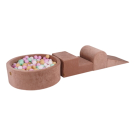 Foam speelblokken met ballenbak en 200 ballen - Beige