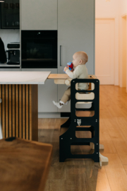 Modulair leertoren met kinderstoel - zwart