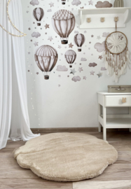 Zachte teddy speelmat in vorm van een wolkje - beige