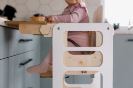 Modulaire leertoren met kinderstoel - Wit