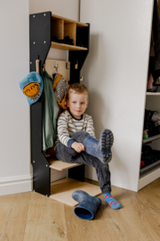 Kindervestiaire met opbergruimte - Zwart