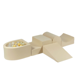 Foam speelset met ballenbak en 100 ballen - Beige