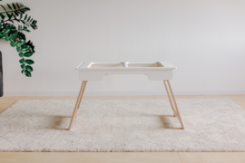 Inklapbare sensorische tafel met 2 bakken - wit