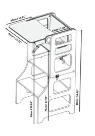 Modulaire leertoren met kinderstoel - Zwart