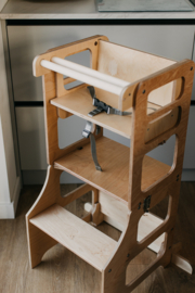 Modulair leertoren met kinderstoel - naturel