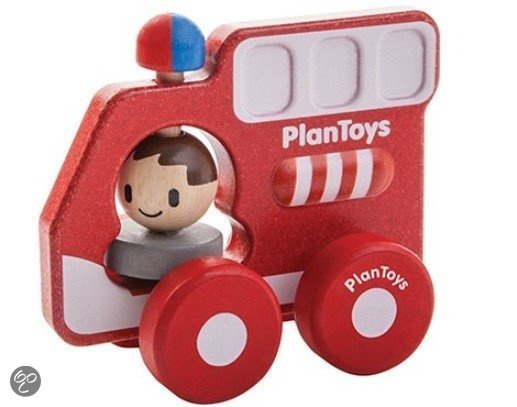 PlanToys houten brandweerauto