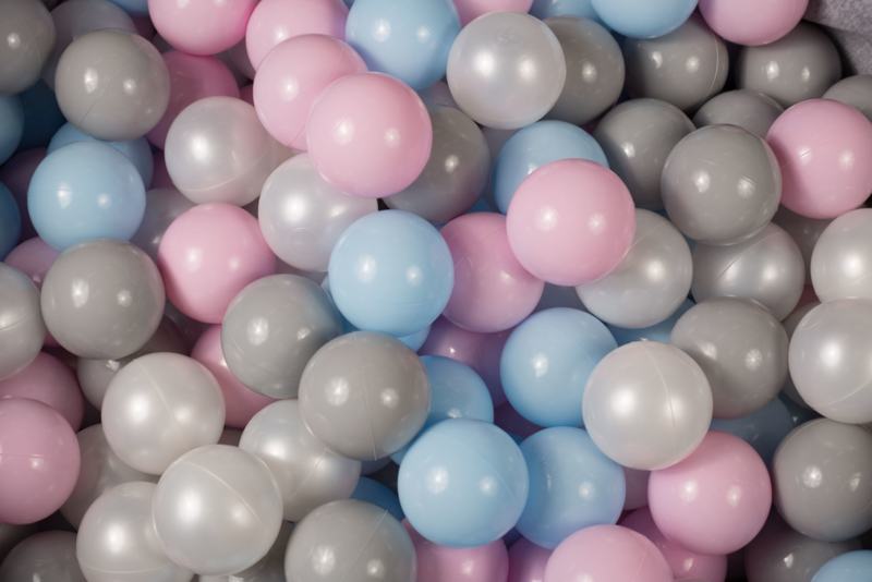 Meow ballen set 200 stuks - Baby blue, Pastel Pink, White Pearl & Grey