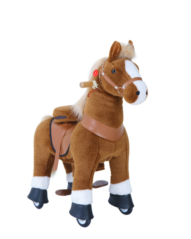 Ponycycle - Bruin paardje met witte hoefjes