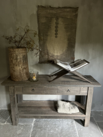 Sidetable driftwood met 2 lades en onderplank .