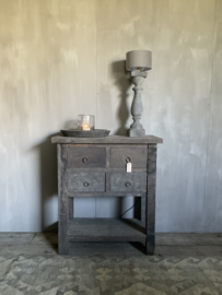 Sidetable met 4 lades, barnwood