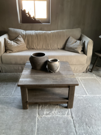 Salontafel met onderblad driftwood, 81 cm x 81 cm •