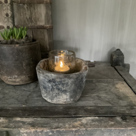 Houten vijzel met steel, nr 8