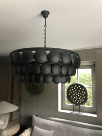 Schijfjeslamp 70 cm, mat zwart