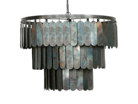 Lamp met metalen plaatjes .