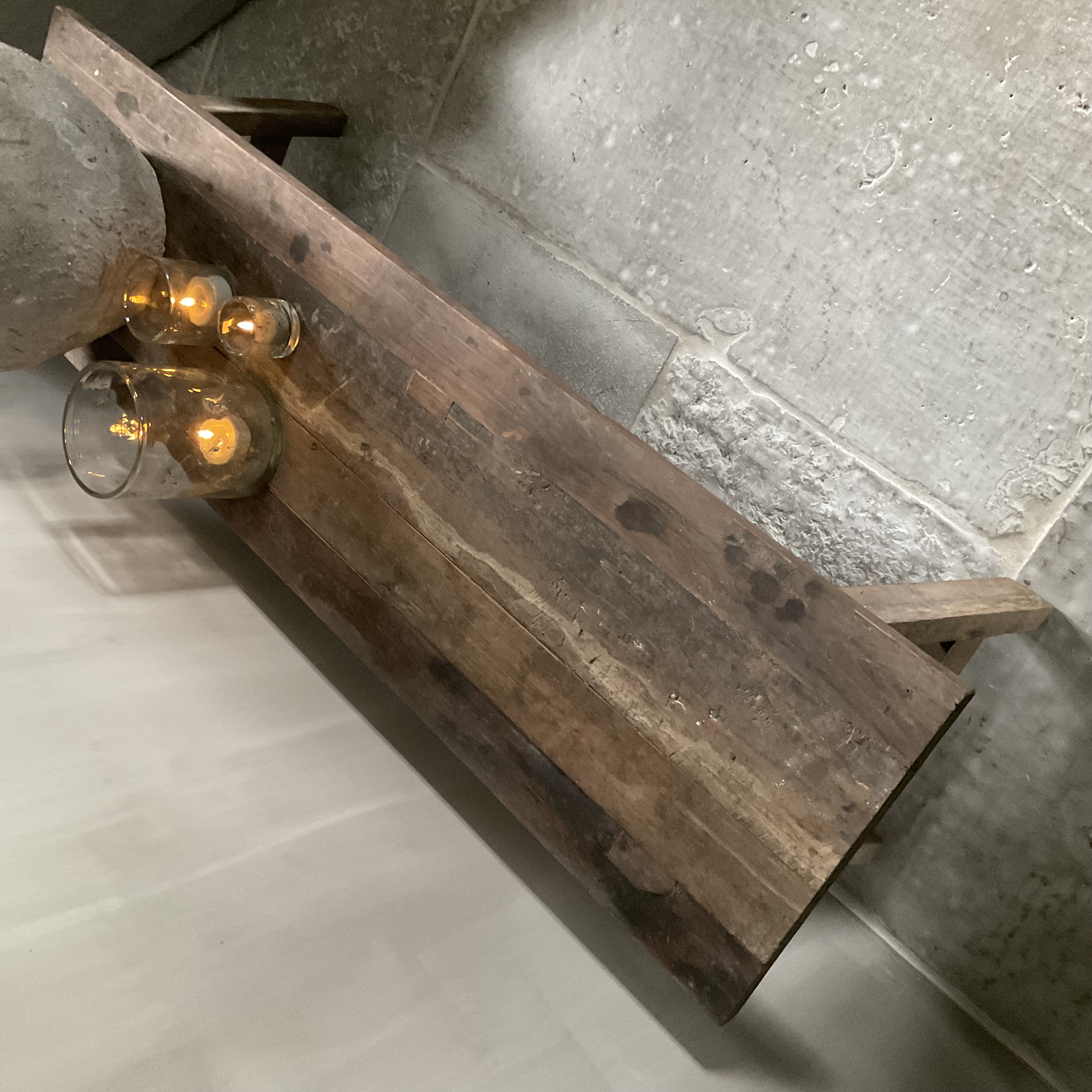 Salontafel - bankje 1.50 m x 40 cm, nr 1
