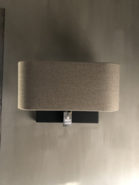 Lampenkap voor wandlamp, taupe linnen, 35 cm