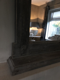 Prachtige houten kuifspiegel met lavet •