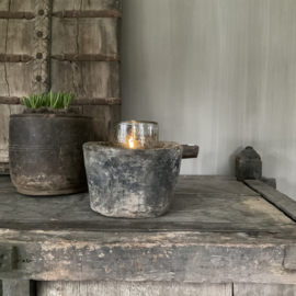 Houten vijzel met steel, nr 8