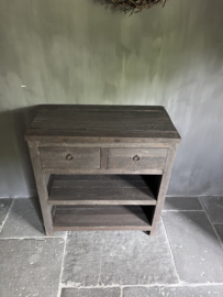 Sidetable met 2 onderplanken en 2 lades .