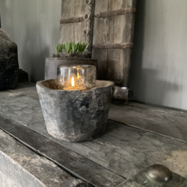 Houten vijzel met steel, nr 8