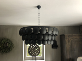 Schijfjeslamp 70 cm, mat zwart