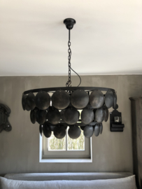 Schijfjeslamp zwart 60 cm .