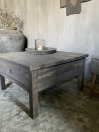 Salontafel vierkant met lade, driftwood