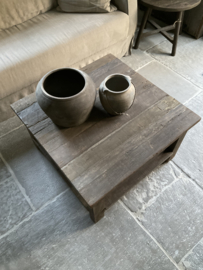 Salontafel met onderblad driftwood, 81 cm x 81 cm •