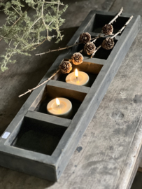 Houten bak met vakjes