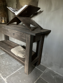 Sidetable driftwood met 2 lades en onderplank .