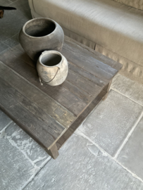 Salontafel met onderblad driftwood, 81 cm x 81 cm •