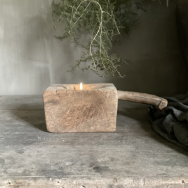 Houten vijzel met steel