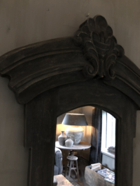 Prachtige houten kuifspiegel met lavet •