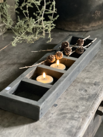 Houten bak met vakjes