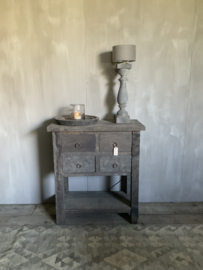 Sidetable met 4 lades, barnwood